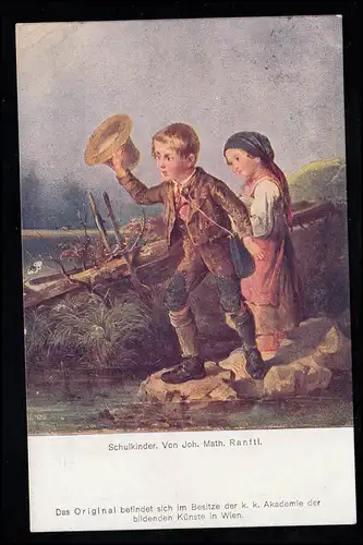 Kinder-AK Joh. Math. Ranftl: Schulkinder, 22.6.1914