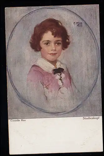 Enfants-AK Cornelia Max: Tête d'étude - Un portrait de fille, carte postale Primus