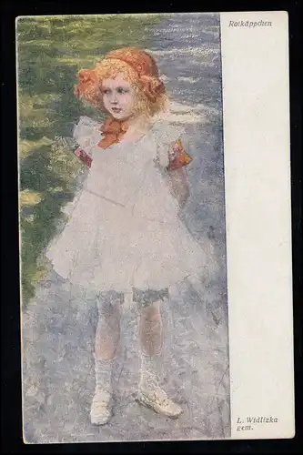 AK pour enfants L. Widlitzka: Le chaperon rouge, Art viennois, inutilisé