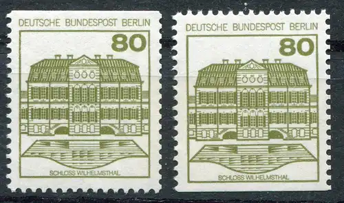 674 BuS 80 Pf olive, valeurs C/D, **