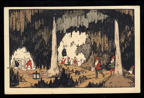 AK de dessin animé Dans le royaume des nains: grottes et naines, inutilisé