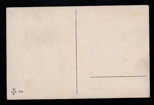 Caricature AK Chemin de fer manqué - Fille avec valise sur voie ferrée, inutilisé