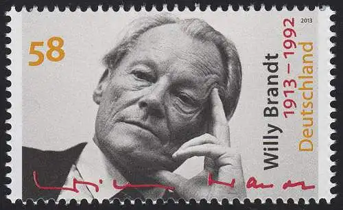 3037 Willy Brandt - Friedensnobelpreisträger, postfrisch **