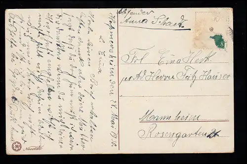 Enfants AK portrait de fille avant paysage, Novolito carte, écrit 28.5.1930