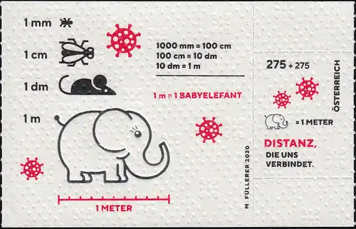 Österreich Corona-Block Klopapier, selbstklebend, ** postfrisch