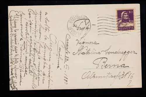 Enfants-AK Nouvel An: Fille avec veste rose Fers à cheval Trèfle chanceux, BELLINZONA 1930