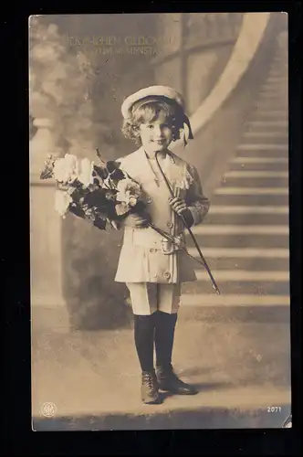Jour de nom pour les enfants: Fille avec casquette Fleurs Range, DÜR 5.12.1912