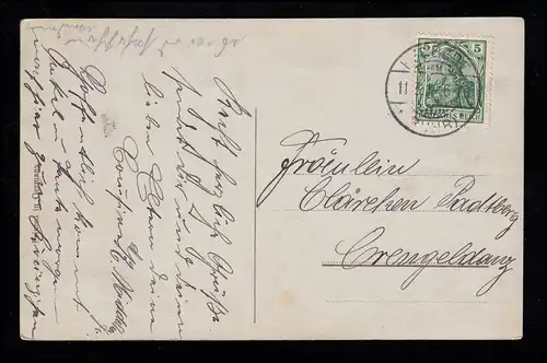 Enfants-AK Fille et garçon avec des fleurs dans la porte, HERBEDE (RUHR) 11.3.