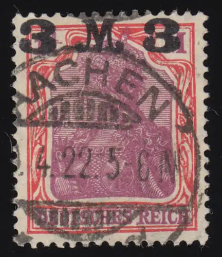 155Ia Germania 3 M auf 1 1/4 M, gestempelt O