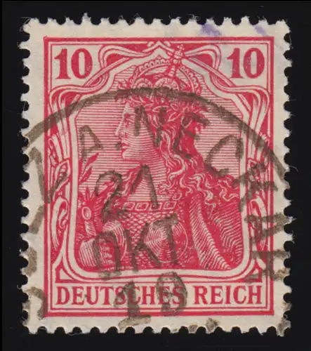 86 IIf Germania 10 Pf. Deutsches Reich Kriegsdruck, O geprüft