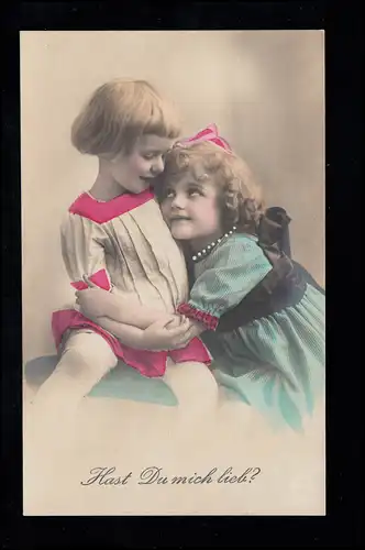Kinder-AK Hast Du mich lieb? coloriert, ungebraucht