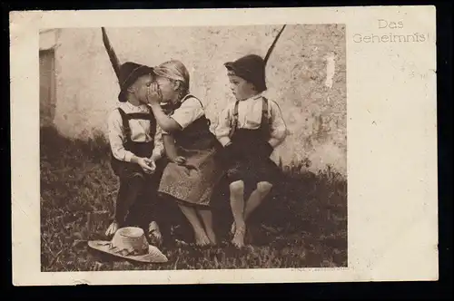 Chaussettes AK pour enfants - Le secret, carte Wofa, BURGDORF (HANNOVER) 23.7.1918