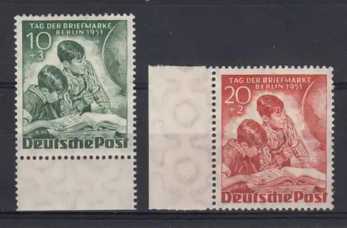 80-81 Tag der Briefmarke 1951 -  Satz **, beide tief geprüft Schlegel