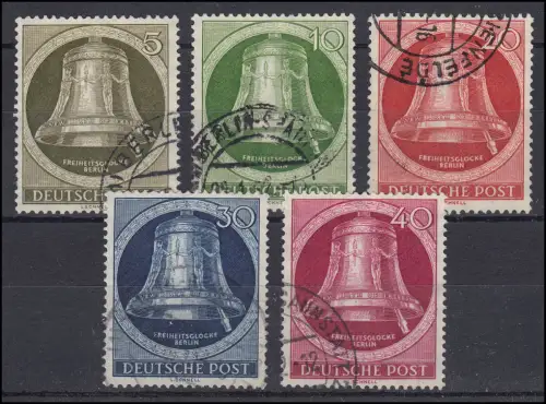 82-86 Glocke/Klöppel rechts - kompletter Satz zeitgerecht gestempelt O