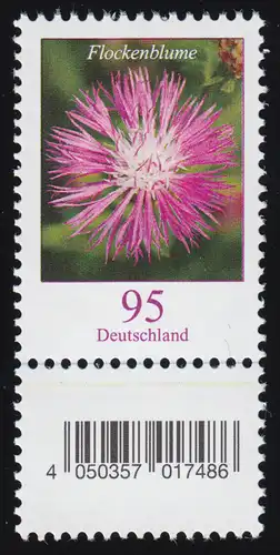 3470 Flockenblume 95 Cent aus 200er-Rolle, KLEINE Nummer + CF (geschl. 4) **