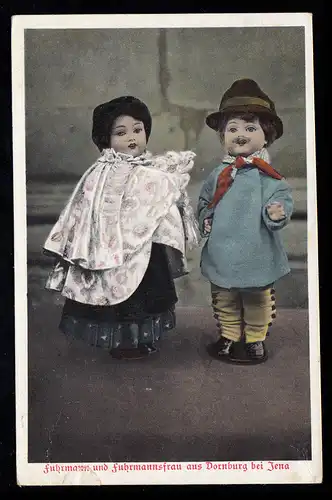 Enfants-AK Poupées: Fuhrmann et Fehrmansfrau de Dornburg près de Jena, BÜCKEBURG