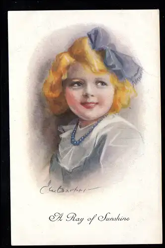 Enfants-AK C.W. Barber: Un rayon de soleil - Filles boucle de cheveux bleu chaîne bleue