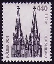 2206F SWK Kölner Dom 440/2,25 Papier OHNE Melierfasern, postfrisch **