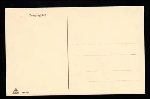 Kinder-AK Das Kind im Bett - Das Morgengebet, Verlag L.&.P., ungebraucht