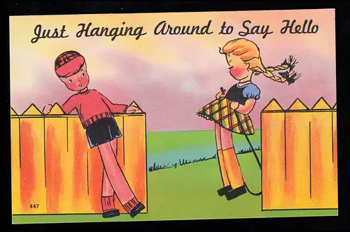 USA Kinder-AK Auf dem Sportplatz - Sag einfach "Hallo"! ungebraucht