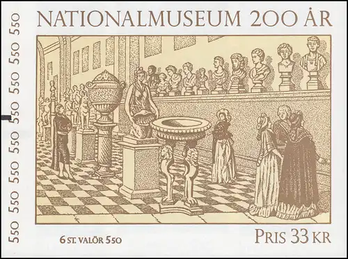 Markenheftchen 174 Kunstwerke aus dem Natioanlmuseum, mit Zählbalken (ZB) **