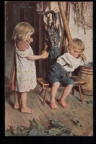 Enfants-AK M. Souhait: Rends-toi bon! Jeune fille pleurant balle, inutile