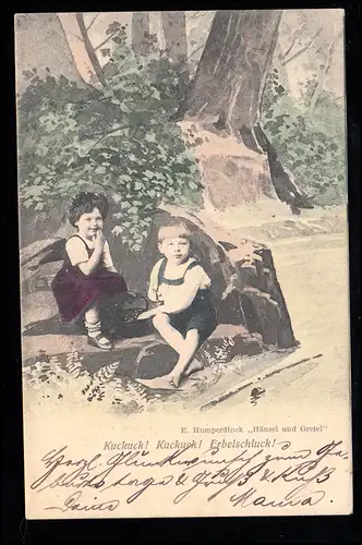 AK pour enfants E. Humperdinck: Hansel et Gretel - Coucou! DORTMUND 13.7.1903