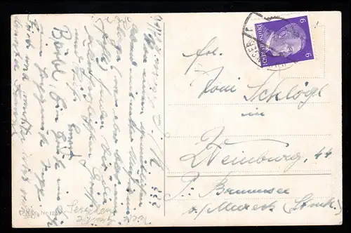 AK pour enfants En Musique: Fille avec feuille de partition Garçon avec flûte, BRUNNSEE 1944