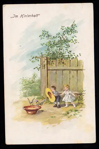 Enfants-AK En embuscade - Les filles et les garçons veulent attraper les oiseaux, inutile