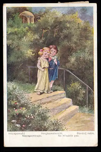 Enfants-AK N'oubliez pas - Filles et garçon dans le parc, couru