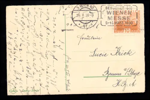 AK pour enfants Qui doit céder maintenant? Tampon publicitaire VIENNE 26.2.30 - WIENNER Messe 1930