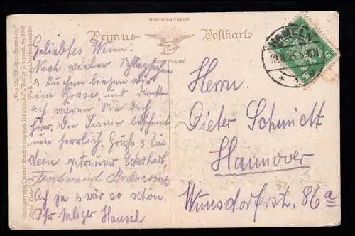 Kinder-AK Gemälde: Erste Liebe, Primus-Postkarte, HAMELN 19.8.1925