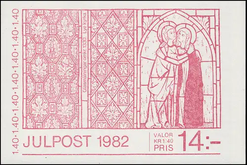 Carnet de marque 90 Noël - Fenêtre de l'église de Lye, avec BZN **