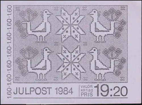 Carnet de marque 102 Noël - Oiseaux hivernants, avec FN 2 **
