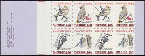 Carnet de marque 102 Noël - Oiseaux hivernants, avec FN 2 **