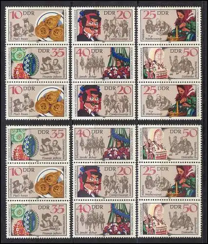 2716-2721 Sorben - Sorbische Volksbräuche, 18 ZD + 6 Ezm, Set postfrisch **