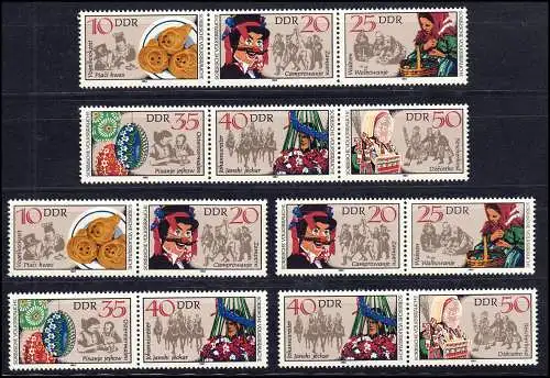 2716-2721 Sorben - Sorbische Volksbräuche, 18 ZD + 6 Ezm, Set postfrisch **