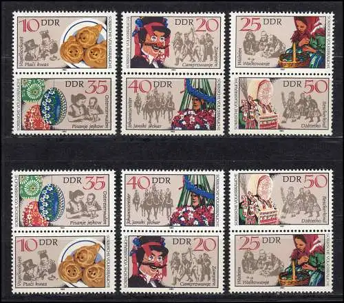 2716-2721 Sorben - Sorbische Volksbräuche, 18 ZD + 6 Ezm, Set postfrisch **