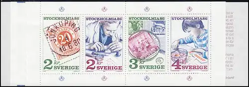 Markenheftchen 111 Briefmarkenausstellung STOCKHOLMIA'86 Ausgabe 1986, mit ZB **