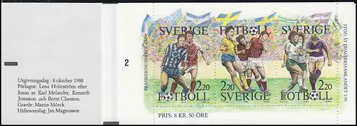 Markenheftchen 134 Tag der Briefmarke - Fußball, mit FN 2 **