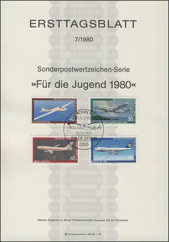 ETB 07/1980 Jugend: Luftfahrt, Flugzeuge