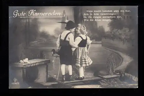 AK pour enfants: De bons camarades - Fille et garçon Trompette Trempette, inutilisé