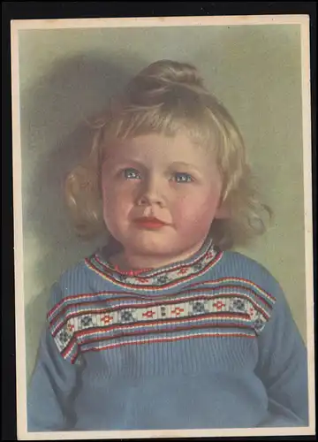AK pour enfants: Petite fille aux cheveux blonds, Editeur Schwerdfäger, inutilisé