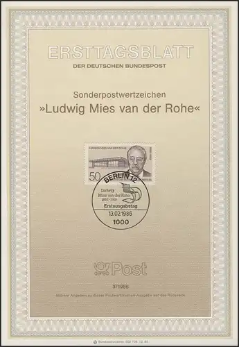 ETB 03/1986 Ludwig Mies van der Rohe, Architekt