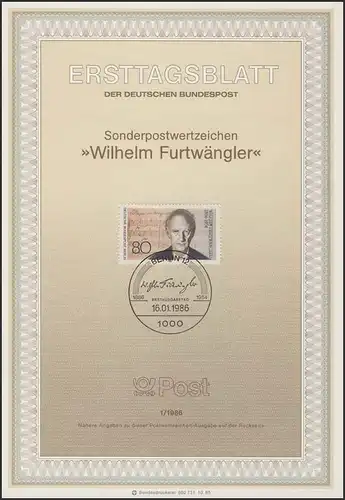 ETB 01/1986 Wilhelm Furtwängler, compositeur