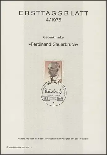 ETB 04/1975 Prof. Ferdinand Sauerbruch, Chirurg
