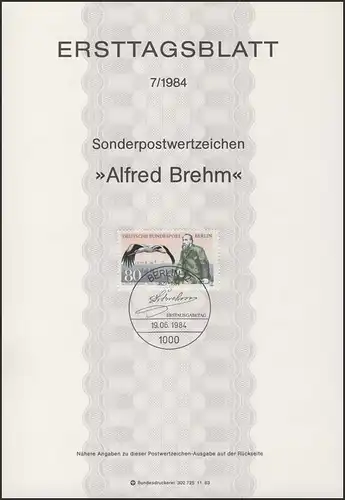 ETB 07/1984 Alfred Edmund Brehm, zoologiste