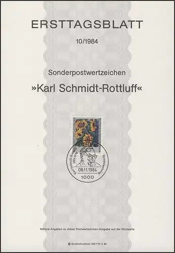ETB 10/1984 Karl Schmidt-Rottluff, Maler