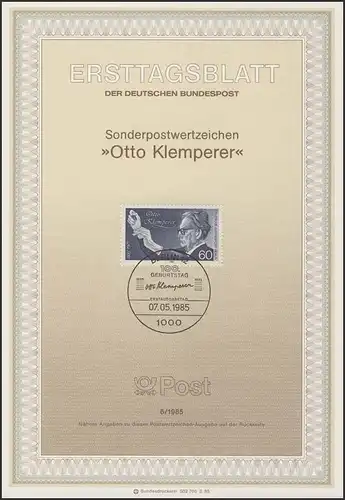 ETB 06/1985 Otto Klemperer, chef d'orchestre