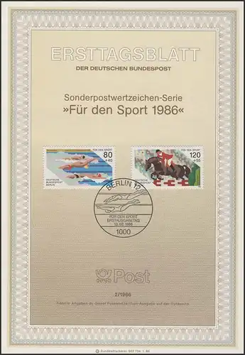 ETB 02/1986 Sport, Schwimmen, Springreiten